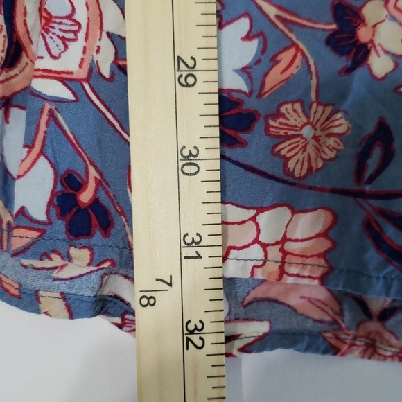 OLD NAVY Romper Floral Blue Small Cinch Waist Long Sleeves Beach Boho Festival - Picture 12 of 12